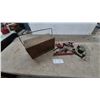 Image 1 : Vintage Wooden Toolbox with Valve Grinder, Spring Compressor, Lapping Sticks and Clover Compound