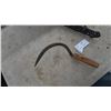 Image 3 : Cast Iron Wall-Mounted Tractor Dinner Bell, Hand Sickle with Wooden Handle