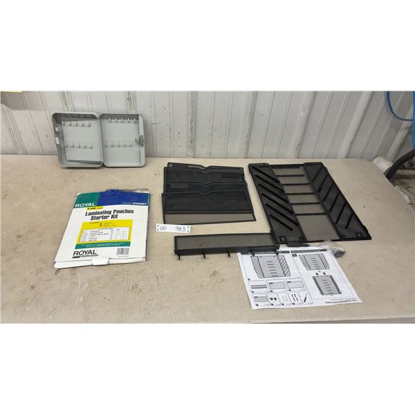 Royal 4 Mil Clear Laminating Pouches Starter Kit, Key Box, Mesh Organizer