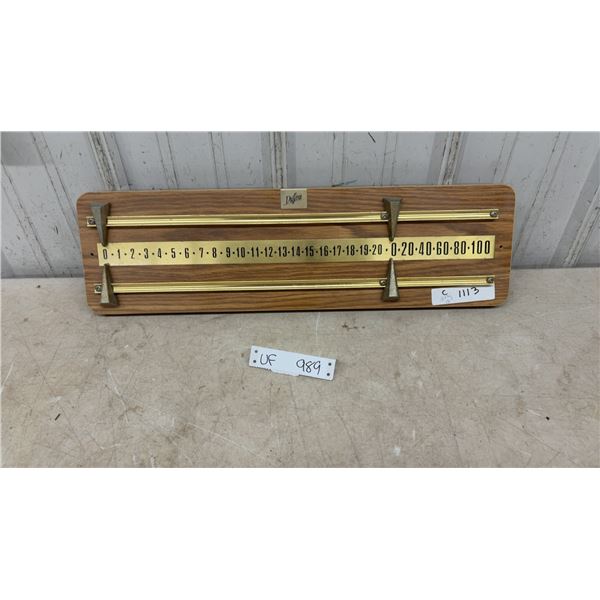 Dufferin Wooden Billiards Scoreboard with Brass Sliding Pointers