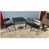 Image 1 : Black Folding Table and 3 Black Folding Chairs