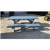 Image 3 : Blue Painted Wooden Picnic Table, 72” × 59” × 28”
