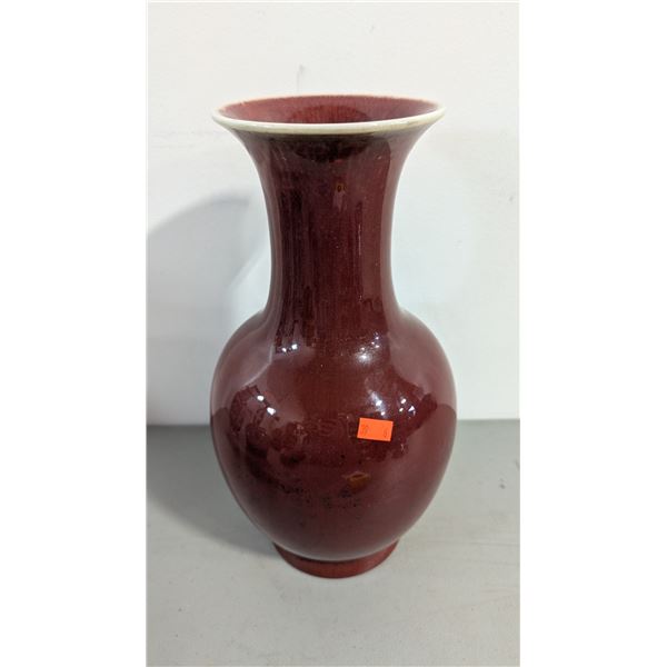 Chinese-Style Sang-de-Boeuf Oxblood Glazed Porcelain Vase