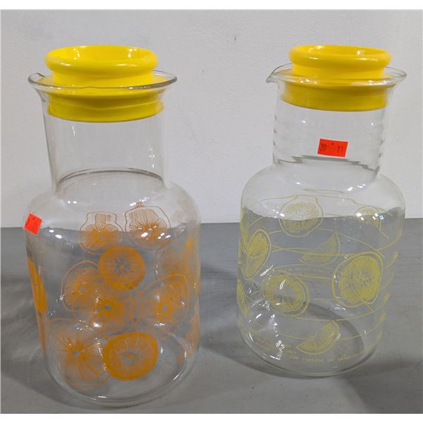 VTG Pyrex Glass Citrus Juice Carafes
