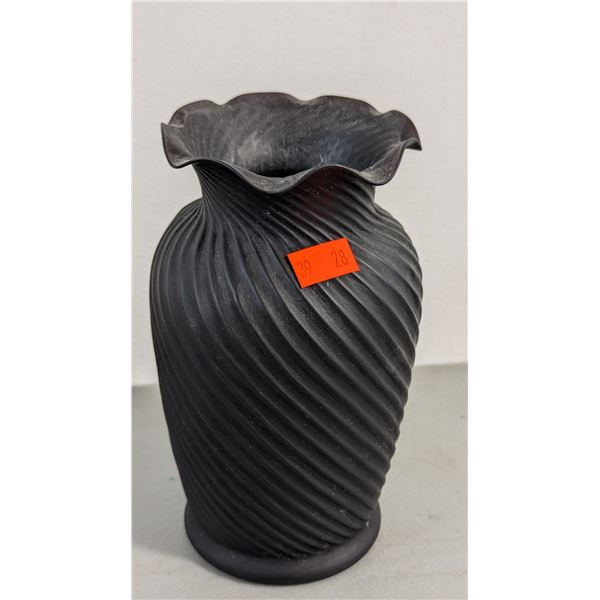 Decorative Matte Black Swirl Vase