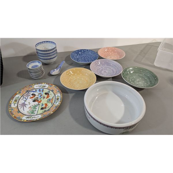 VTG Asian Tableware Lot - Jingdezhen, Arimi Japan, Rice Bowls & More