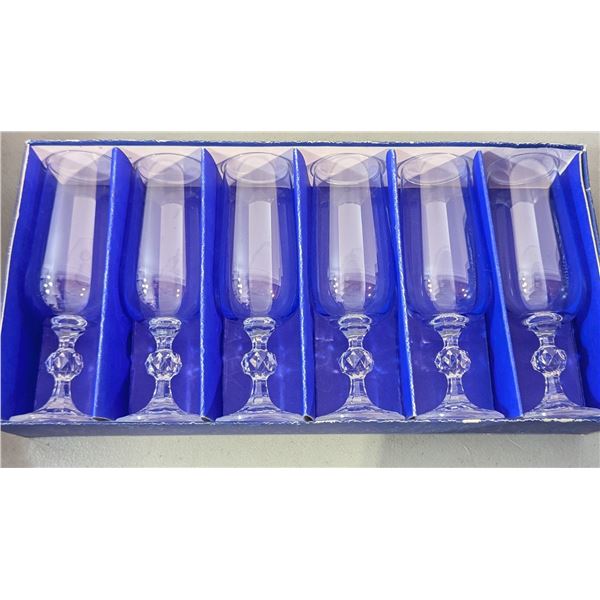 VTG Claudia Bohemia Crystal Glasses - Champagne Flute - Czechoslovakia