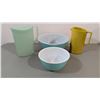 Image 1 : VTG Pyrex Turquoise Mixing Bowls, Mepal Rosti Pitcher & More