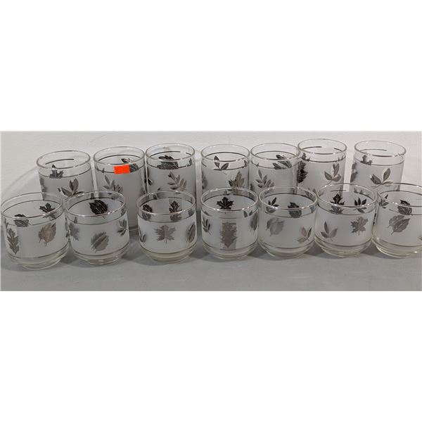 VTG Libbey Silver Leaf Frosted Tumblers
