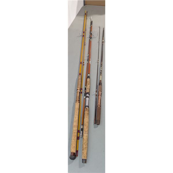 VTG Fishing Rod Lot w/ Algonquin Blanchard 345, Berkley 7ft & Yellow Rod