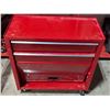 Image 3 : Assorted Shovels & Rakes w/ Red Rolling Tool Chest