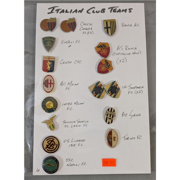 Lot of Assorted Italian Football (Soccer) Club teams w/ Inter Milan FC, AS Roma, & More