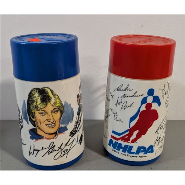 VTG Aladdin Hockey Thermos Bottles - Wayne Gretzky & NHLPA, 2pc