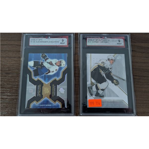 KSA 9 Alexander Ovechkin SPx & KSA 9 Sidney Crosby SP Authentic Cards