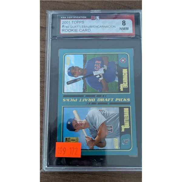 KSA 8 Hugh Quattlebaum / Edwin Encarnacion 2001 Topps #746 Rookie Card