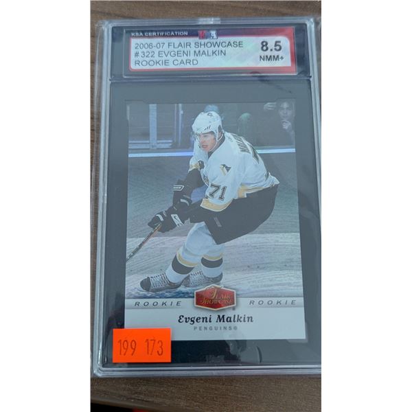 KSA 8.5 Evgeni Malkin 2006-07 Flair Showcase #322 Rookie Card