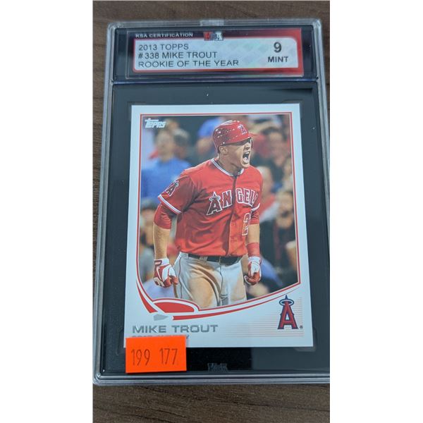 KSA 9 Mike Trout 2013 Topps #338 Rookie of the Year Baseball Card