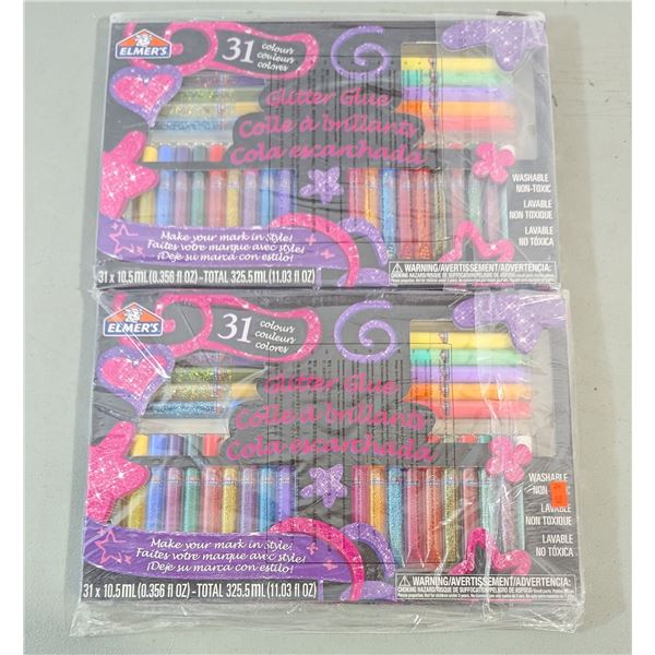 2pc Lot of Elmers 31 Colours Glitter Glue