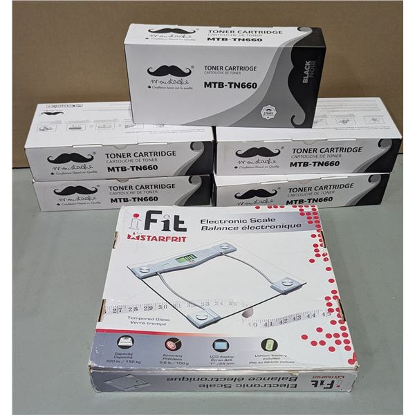 Lot of Five Moustache Toner Cartridge MTB-TN660 & iFit Electronic Scale