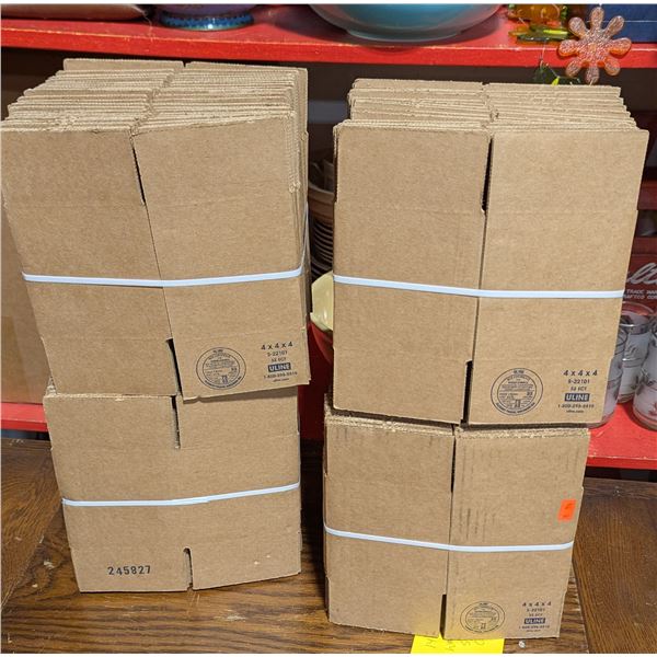 Bulk Lot - Four Stacks of ULINE 4 x 4 x 4 Boxes