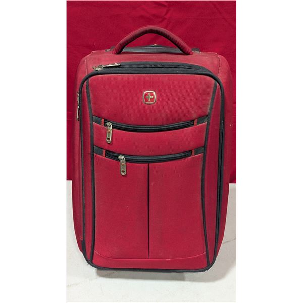 Swissgear Red Softside Rolling Carry-On Suitcase