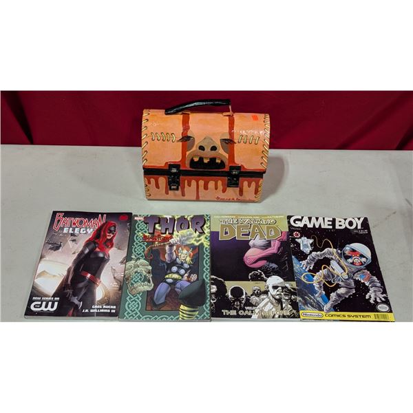 Comic Book Lot w/ Batwoman, Thor, The Walking Dead, Gameboy & Storage Box