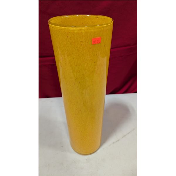 Yellow Art Glass Decorative Vase