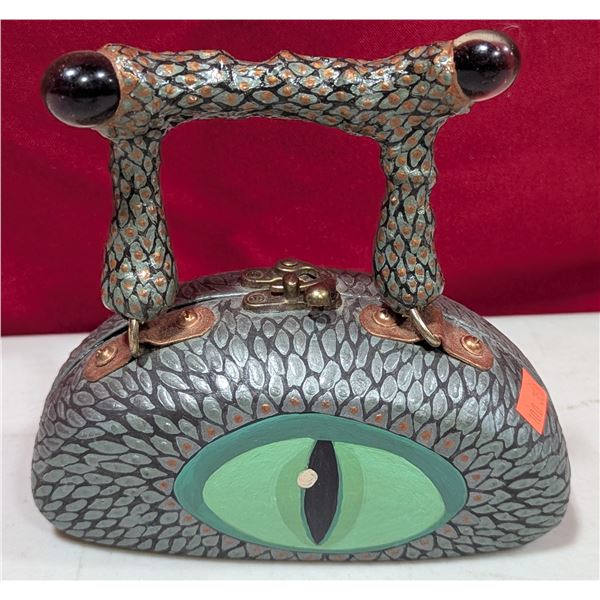 Handcrafted Dragon / Reptile Eye Hard-Shell Purse