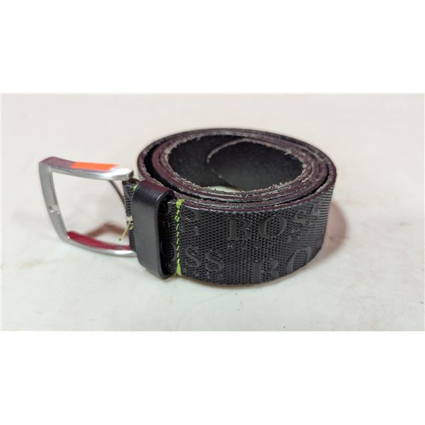 Black Hugo Boss Logo Belt
