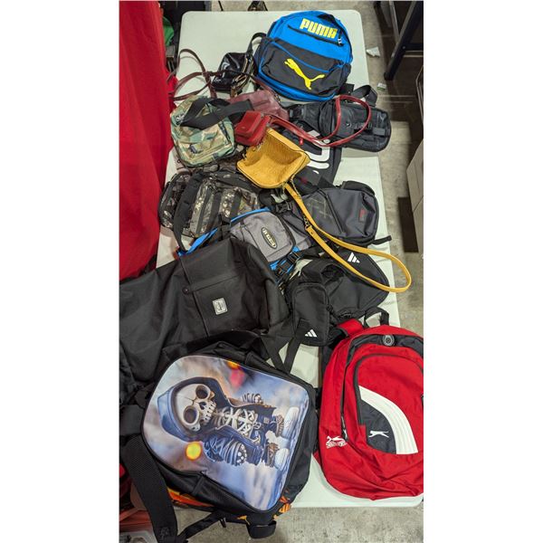 Backpack & Cross / Shoulder Bag Lot w/ adidas, Puma, Zoo York, Fila & More