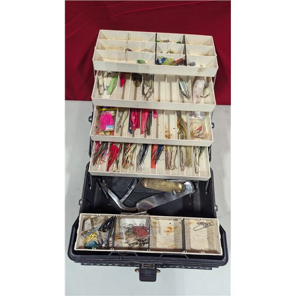 Black Hawk Bait & Tackle Box w/ Assorted Lures & Accessories