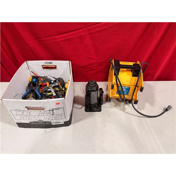 Bulk Tool Lot - Clamps, Hammer, Hydraulic Jack, Industrial Fan Blower & More