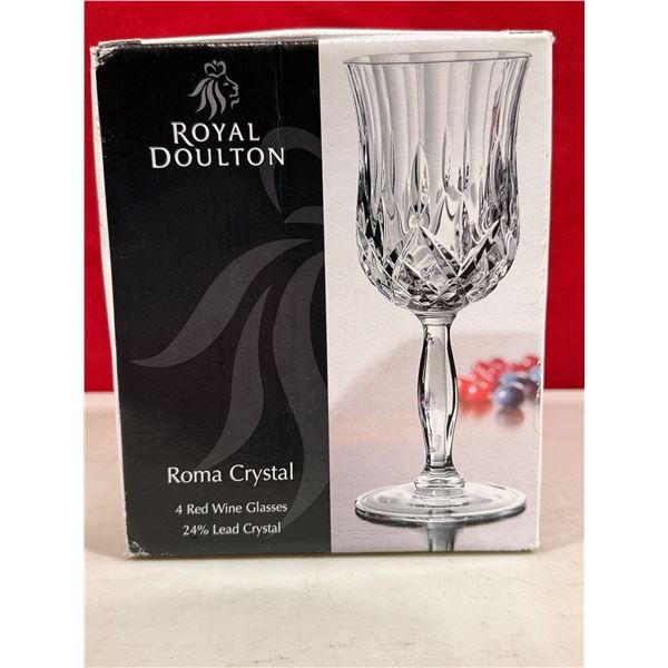 Royal Doulton Roma Crystal Set of Four Red Wine Glasses