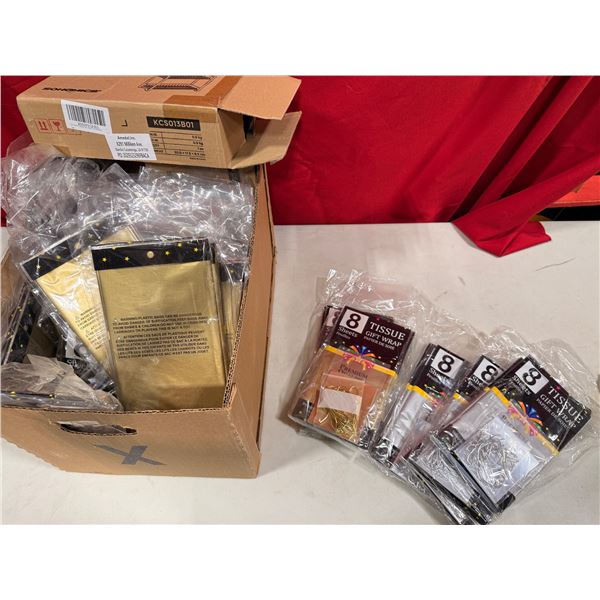 Bulk Lot of Tissue Gift Wrap Sheets & Two Spice Racks