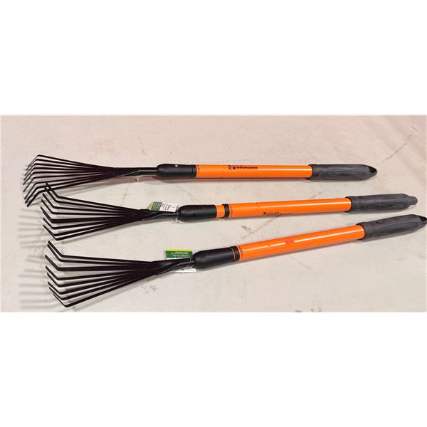 Lot of Three Holland Greenhouse Telescopic Shrub Rakes