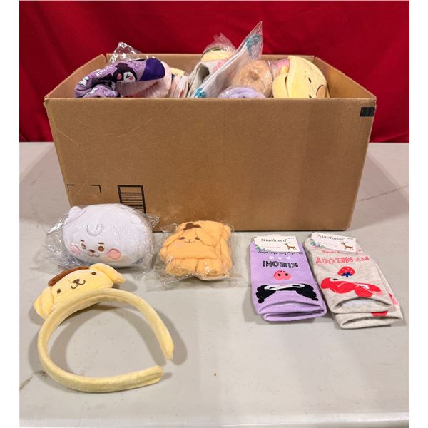 Variety Lot w/ Character Socks, Plush Characters, Character Gloves & More