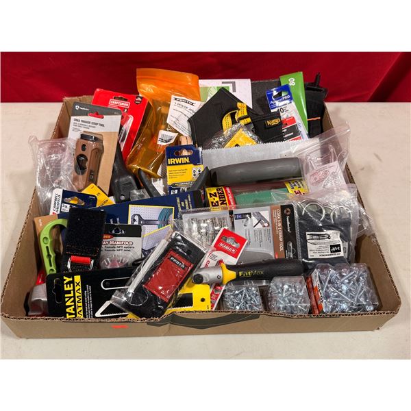 Bulk Tool Flat Lot - Coax Trigger Strip, Irwin Power Bits, Assorted Screws & More