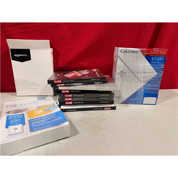 Mailer & Package Lot - Laser & Inkjet Labels, Amazon Basics Labels, ULINE Labels, Envelopes