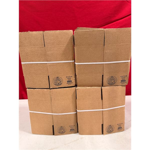 Four Stacks of 4 x 4 x 4 ULINE Boxes