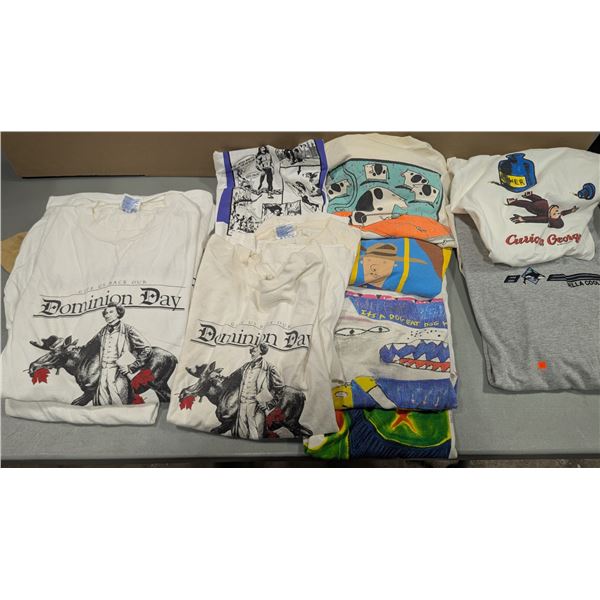 Assorted Shirt Lot - Curious George, Dominion Day, & More