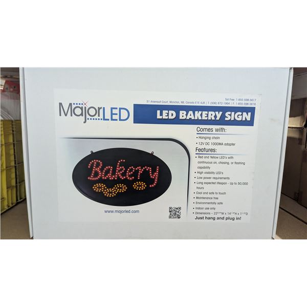 MajorLED LED Bakery Sign - NIB
