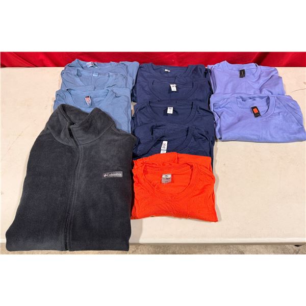 Clothing Lot - Fleece Columbia Vest, Gildan & Delta & ATC T-Shirts,