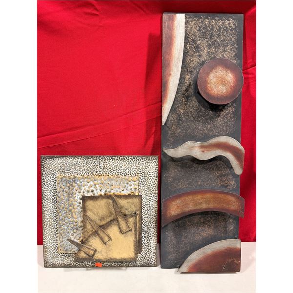 Contemporary Mixed-Media Metal Wall Art Panels