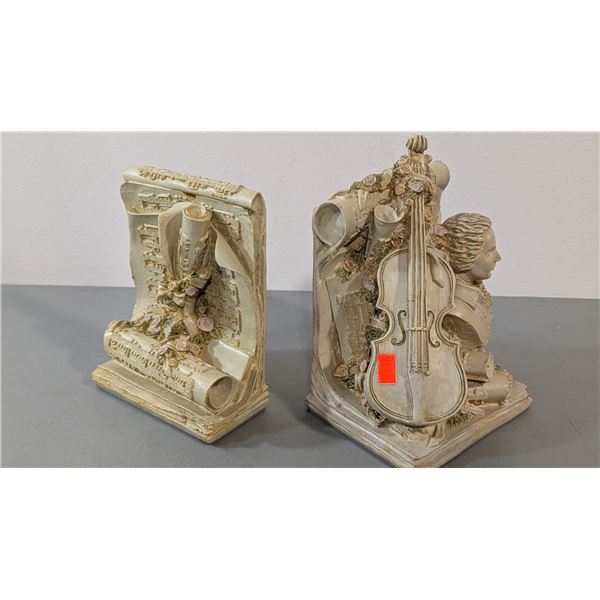 VTG 1994 Figi Graphics Musical Instrument Resin Bookends