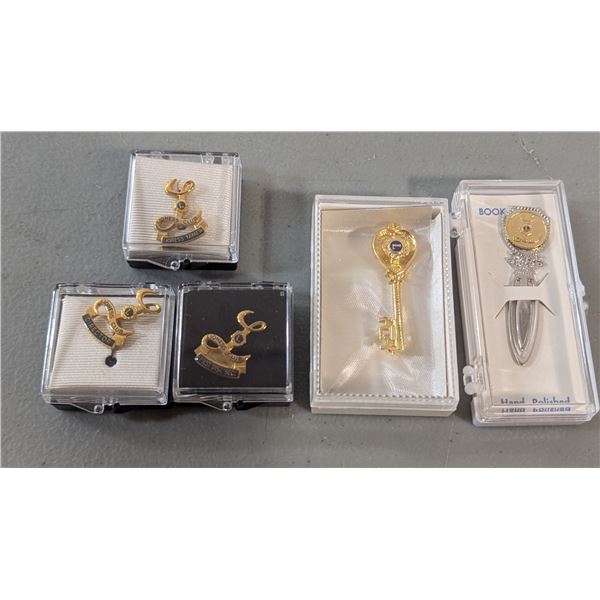 VTG Lions / Lioness Club Pins, Ceremonial Key & Bookmark