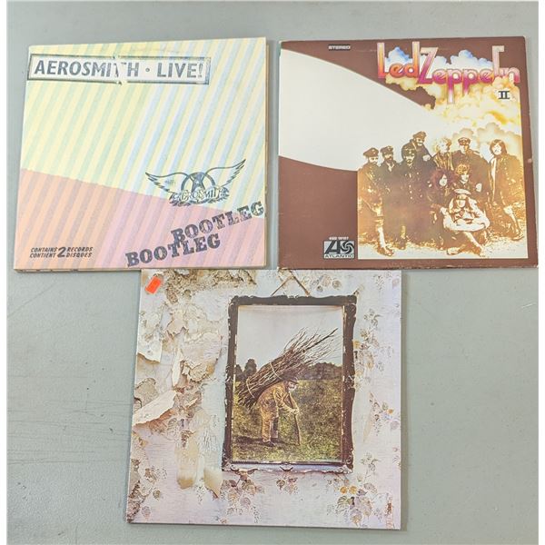 VTG Led Zeppelin II & IV LPs w/ Aerosmith Live! Bootleg