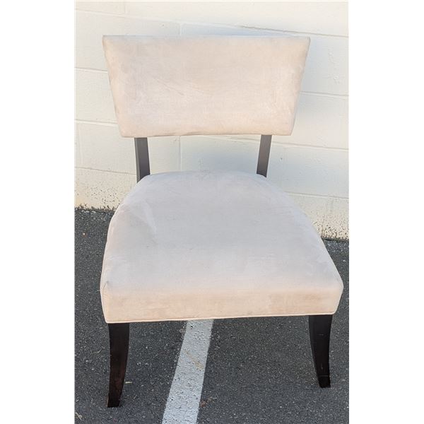 Upholstered Accent Chair w/ Suede / Microsuede Fabric & Espresso Wood Frame / Legs