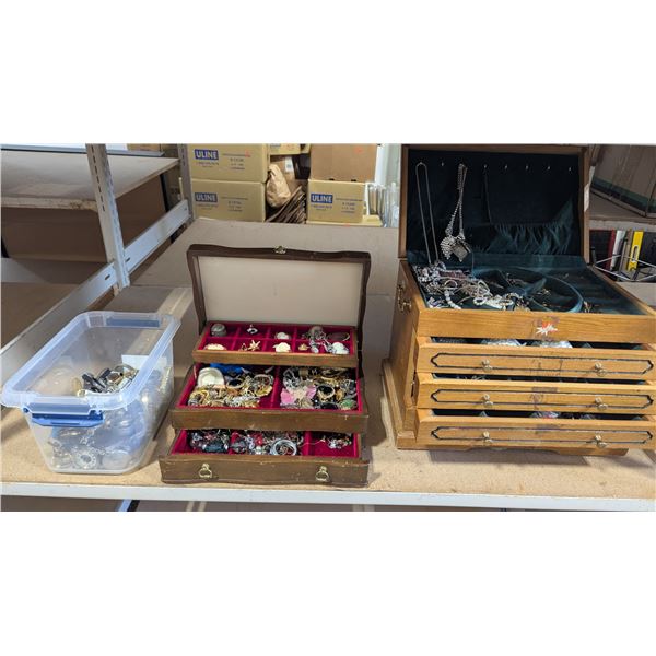 Bulk Variety Jewelry Lot w/ Two Storage Cases - Watches, Earrings, Necklaces & More