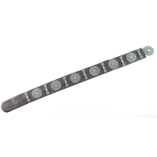 Zuni Petit Point Turquoise Concho Belt