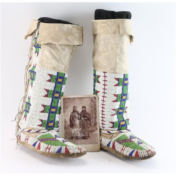Beaded High-Top Moccasins